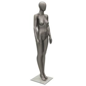 Standing Female Mannequin, Metallic Grey Finish - 1