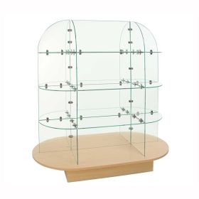 Oval Glass Cube Display with Base