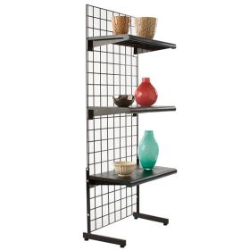 Gridwall Display Rack - One Sided - shown with shelves