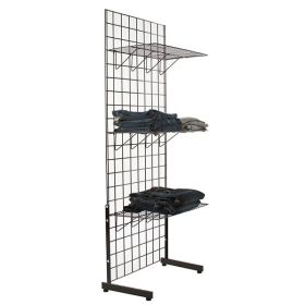 Gridwall Display Rack - Shown with wire shelves
