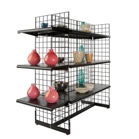 Grid gondola unit with optional shelves