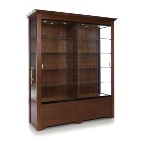 Traditional Trophy Case With 8 Shelves - Quarter View