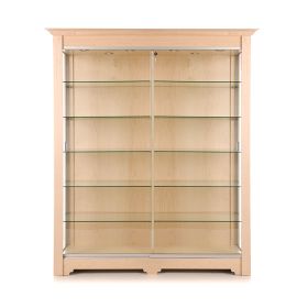 Wooden Glass Showcase With 10 Shelves - Front View