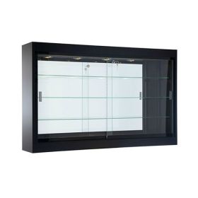 Wall Mounted Display Case - 30 Inch Tall - Black Color