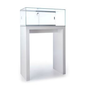 Glass Pedestal Showcase - 36" - Quarter View