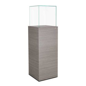 Display Pedestal with Lift Top, "Concrete" Laminate - (Lift top - Quarter View)