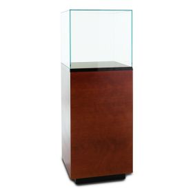 52" Tall Museum Pedestal with Pneumatic Lid - Quarter View