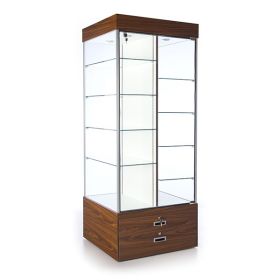 Double Sided Glass Display Tower - Quarter View