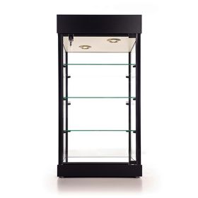 Upright Glass Countertop Display Case with Lock And Lights - Front View