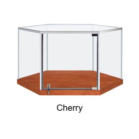 Hexagonal Table Top Display Case - Cherry