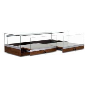 Large Tabletop Jewelry Display Case with sliding decks open.