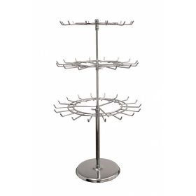 Rotating Hook Display Stand, Two Tier with Chrome Finish Subastral