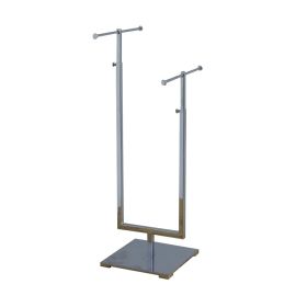 Double T-Bar Jewelry Display Stand - Chrome