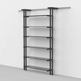 Wall Mounted Ladder Rack with Shelves - Side View