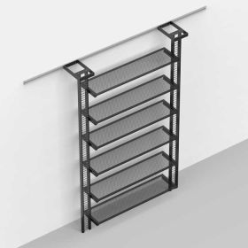 Wall Mounted Ladder Rack with Shelves - Elevated View