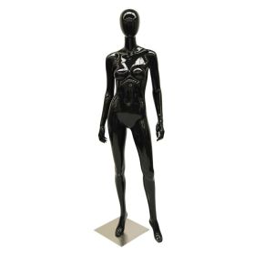 Black Mannequin Female, Abstract Style with Glossy Finish