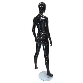 Gloss Black Female Head Mannequin - Legs Apart  - 02