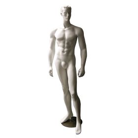 Male Mannequin With Features And Molded Hair - Left Leg Forward Pose