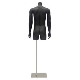 Male Torso Mannequin, Black Finish - Rear View