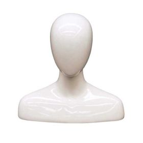 Female Mannequin Head with Shoulders - White