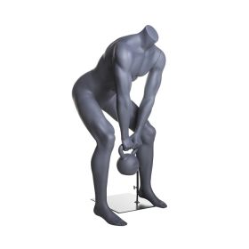 Gym Mannequin - Kettlebell Squat - Right Side View