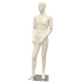 Male Egg Head Mannequin With Features And Moveable Arms