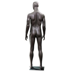Male Mannequin with Trim Muscular Build - Grey Metallic