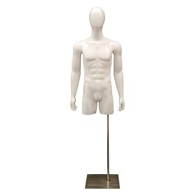 Male Torso Mannequin with Head - Gloss - Front View