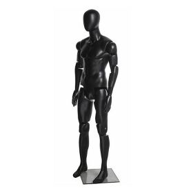 Male Poseable Mannequin, Black Finish - Quarter View