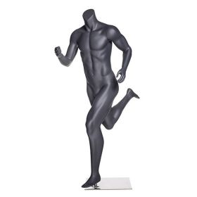 Male Sports Mannequin - Runner - Matte Grey