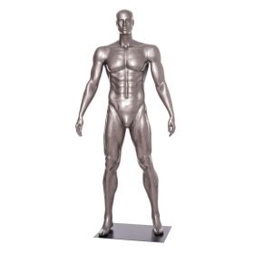 Metallic Grey Male Sports Mannequin - Front