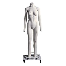 Female Invisible Ghost Mannequin - 12 Piece - Shown with Optional Rotating Base