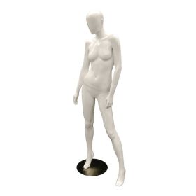 Female Mannequin - Egg Head, Standing Pose - Side View