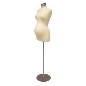 Pregnant Mannequin Form with Brushed Steel Base