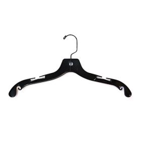 17" Black Plastic Shirt Hanger With Black Hook