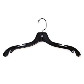 17" - Heavy Duty Black Plastic Top Hanger With Black Hook