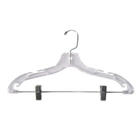 17" Plastic Suit Hanger With Clips - Clear