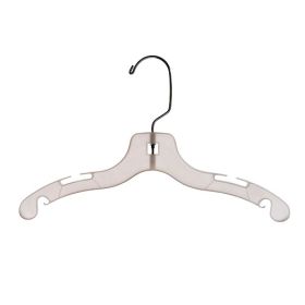 12" Plastic Child's Top Hanger - Ivory White With Chrome Hook