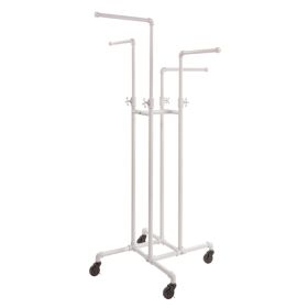 Pipeline 4-Way Adjustable Height Clothing Rack, White finish
