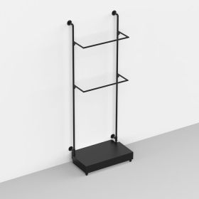 Pipe Rack Wall Mounted With 2 "U" Clothes Rails - Right Side View