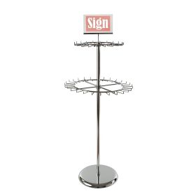 Retail Belt Display Rack, Two Tier - 02 (with optional sign holder)