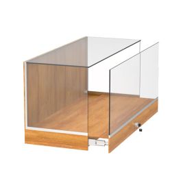 Locking Countertop Display Case with sliding deck open