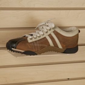 Acrylic Slatwall Shoe Shelf  - Shown With Shoe 