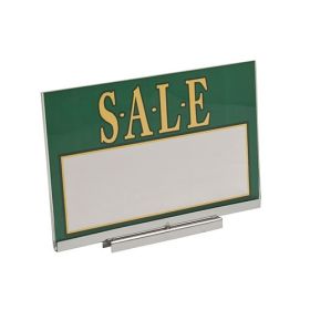 Acrylic Sign Holder with Magnetic Base, 7"H x 11"W, Shown with sign