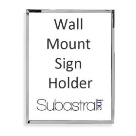 Wall Mount Sign Holder, Chrome Metal Frame