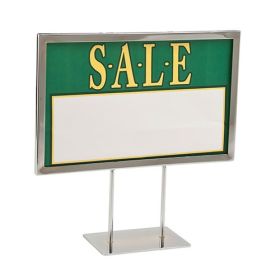 Countertop Sign Holder with Raised 4" Twin Stem, 7"H x 11"W