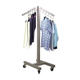 Single Slotted System Apparel Display Rack - Shown in use with accessories