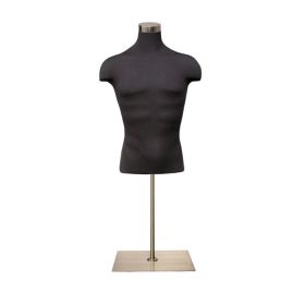 Countertop Mens Dress Form with Shoulders - Black
