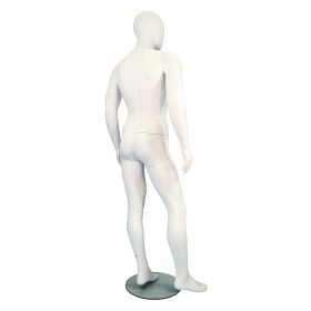 Male Mannequin - Abstract,Egg Head - Right Leg Forward Pose - Rear View