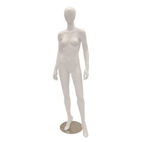 Female Mannequin - Left Leg and Shoulder Forward - Matte, Front View